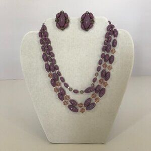 Japan Glass Bead Necklace & Earrings